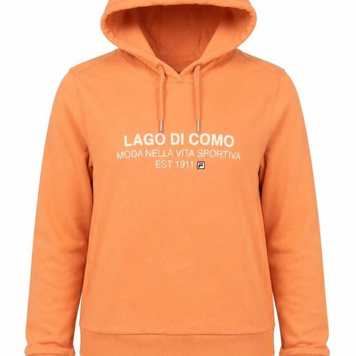 Fila Women’s Orange Pullover Hoodie Size 8 Logo Sportswear