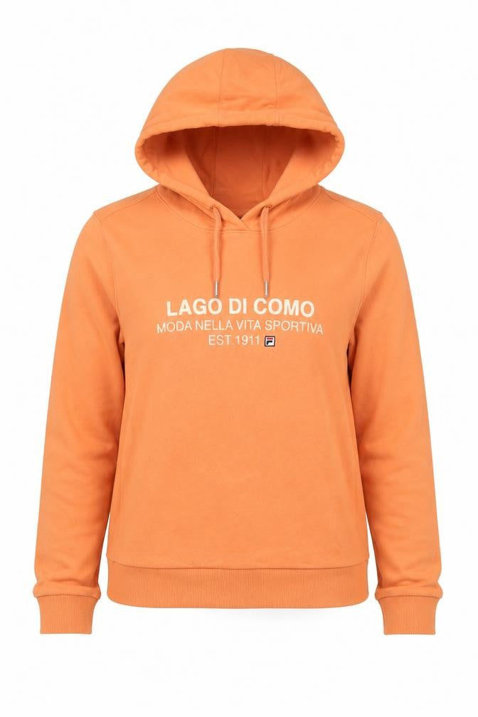 Fila Women’s Orange Pullover Hoodie Size 8 Logo Sportswear