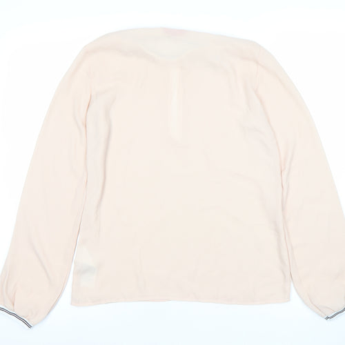 Guess Womens Beige Long Sleeve Chiffon Blouse Size S