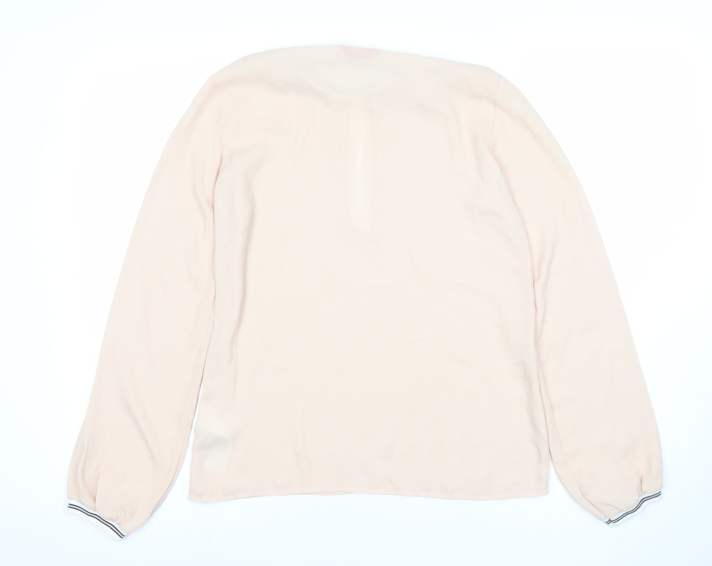 Guess Womens Beige Long Sleeve Chiffon Blouse Size S
