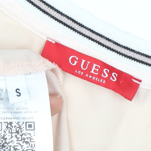 Guess Womens Beige Long Sleeve Chiffon Blouse Size S