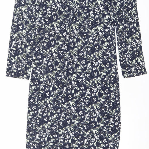 French Connection Women’s Blue Floral Bodycon Dress Size 14