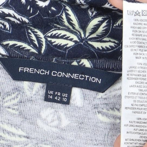 French Connection Women’s Blue Floral Bodycon Dress Size 14