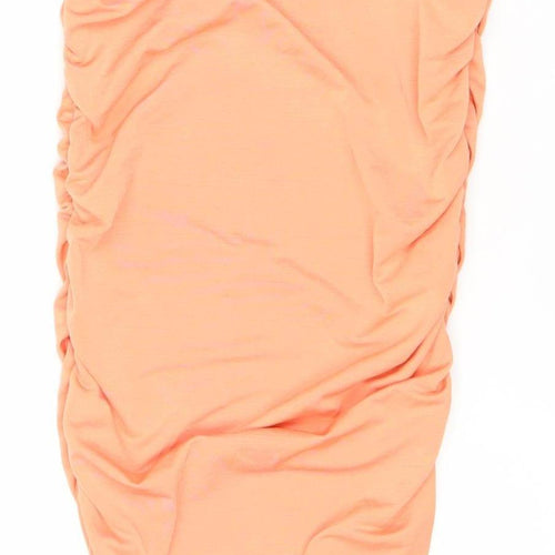 PrettyLittleThing Women’s Orange Strapless Bodycon Dress Size 4