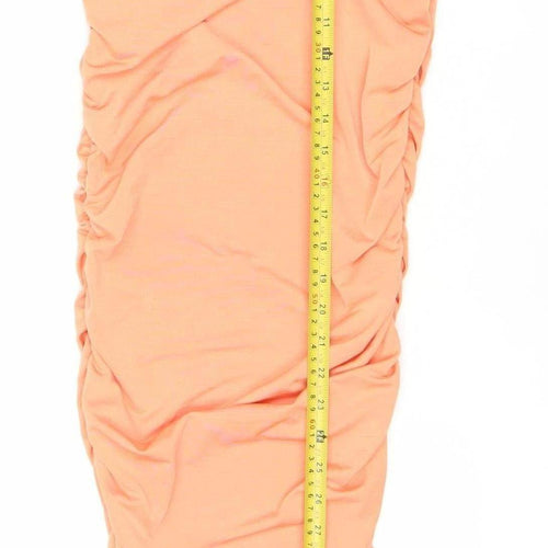 PrettyLittleThing Women’s Orange Strapless Bodycon Dress Size 4