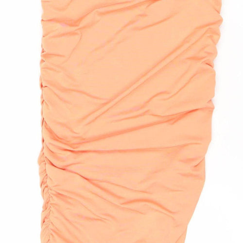 PrettyLittleThing Women’s Orange Strapless Bodycon Dress Size 4