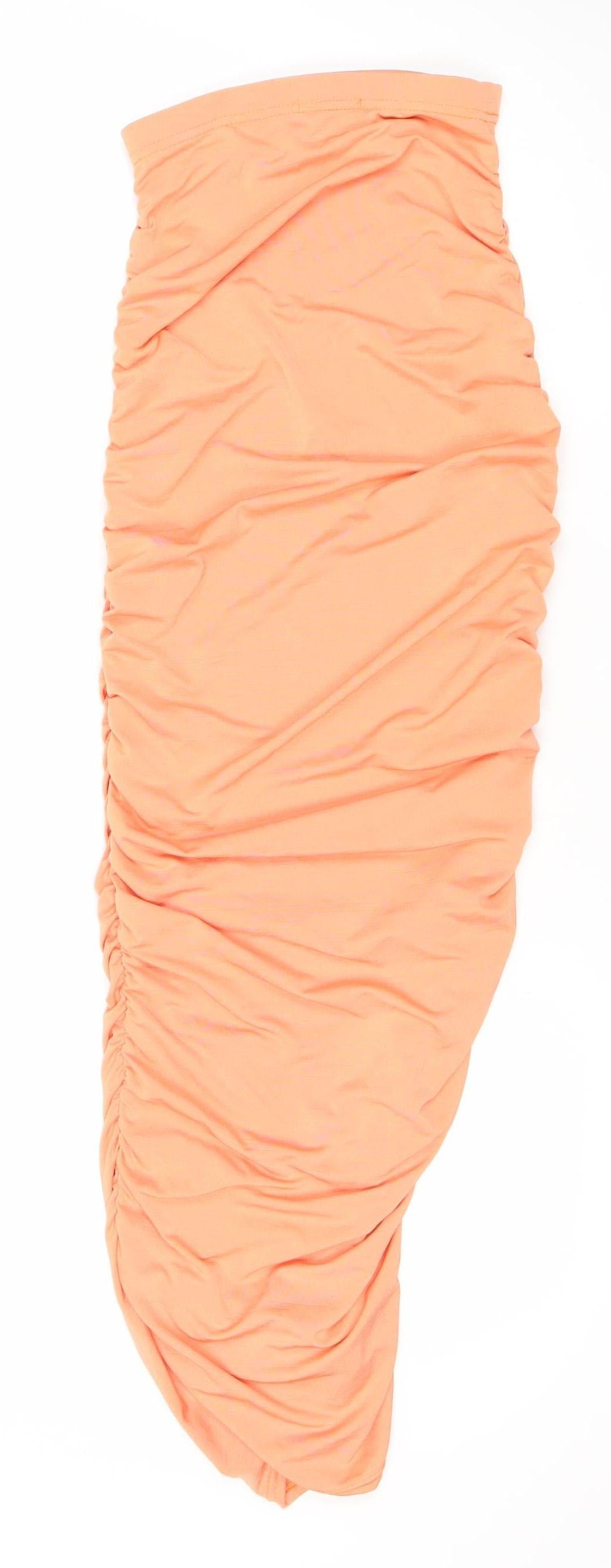 PrettyLittleThing Women’s Orange Strapless Bodycon Dress Size 4