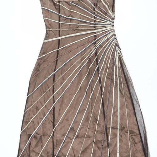 Coast Women Brown Strapless Knee Length Party Dress Size 10