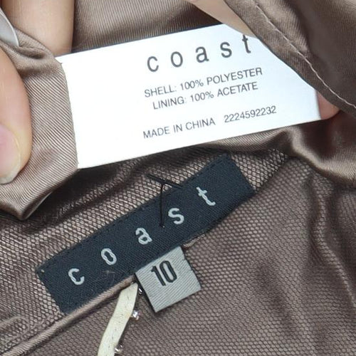 Coast Women Brown Strapless Knee Length Party Dress Size 10