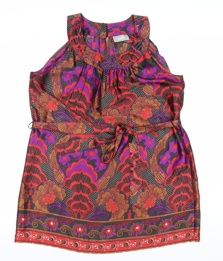 Wallis Women’s Multicoloured Floral Sleeveless Tunic Blouse M