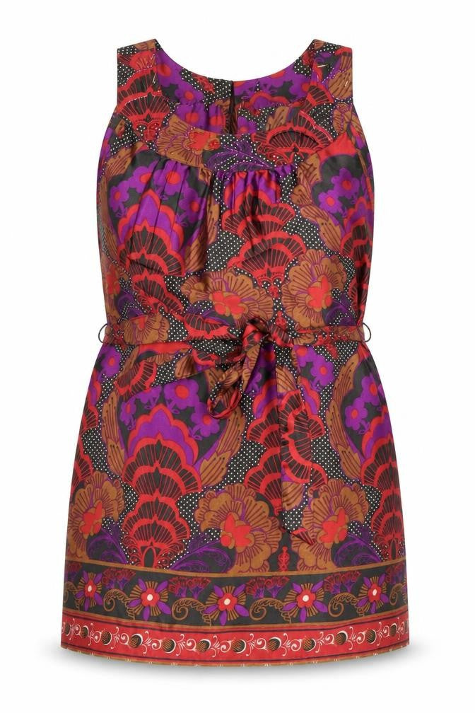 Front view of Wallis Women’s Multicoloured Floral Sleeveless Tunic Blouse M