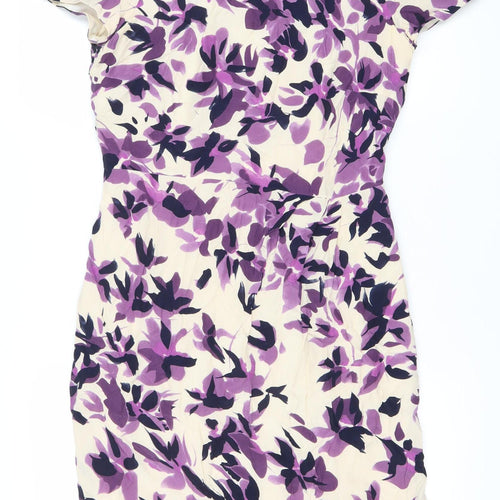 Viyella Womens Strapless Floral Sheath Dress Size 10 Multicoloured