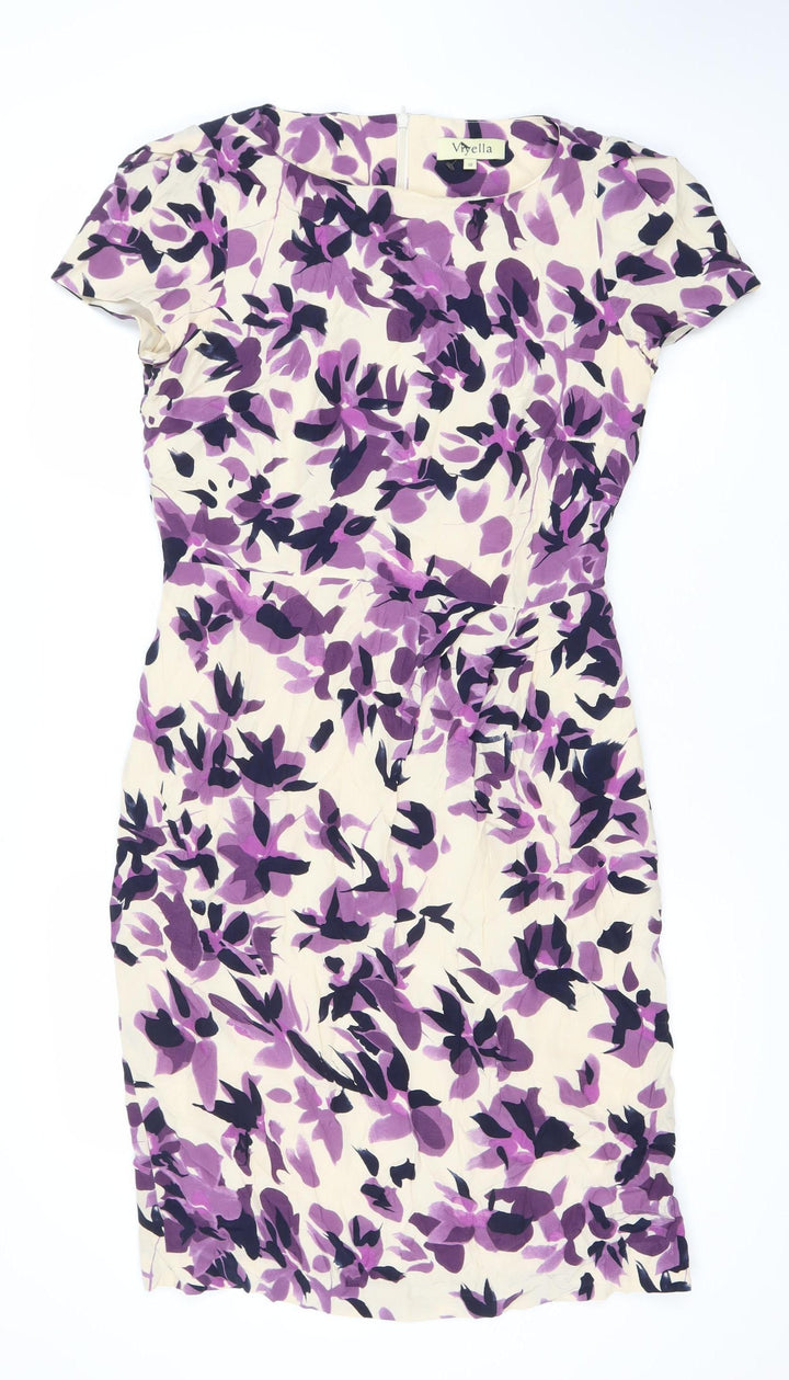 Viyella Womens Strapless Floral Sheath Dress Size 10 Multicoloured