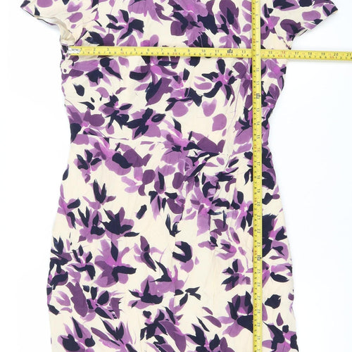 Viyella Womens Strapless Floral Sheath Dress Size 10 Multicoloured