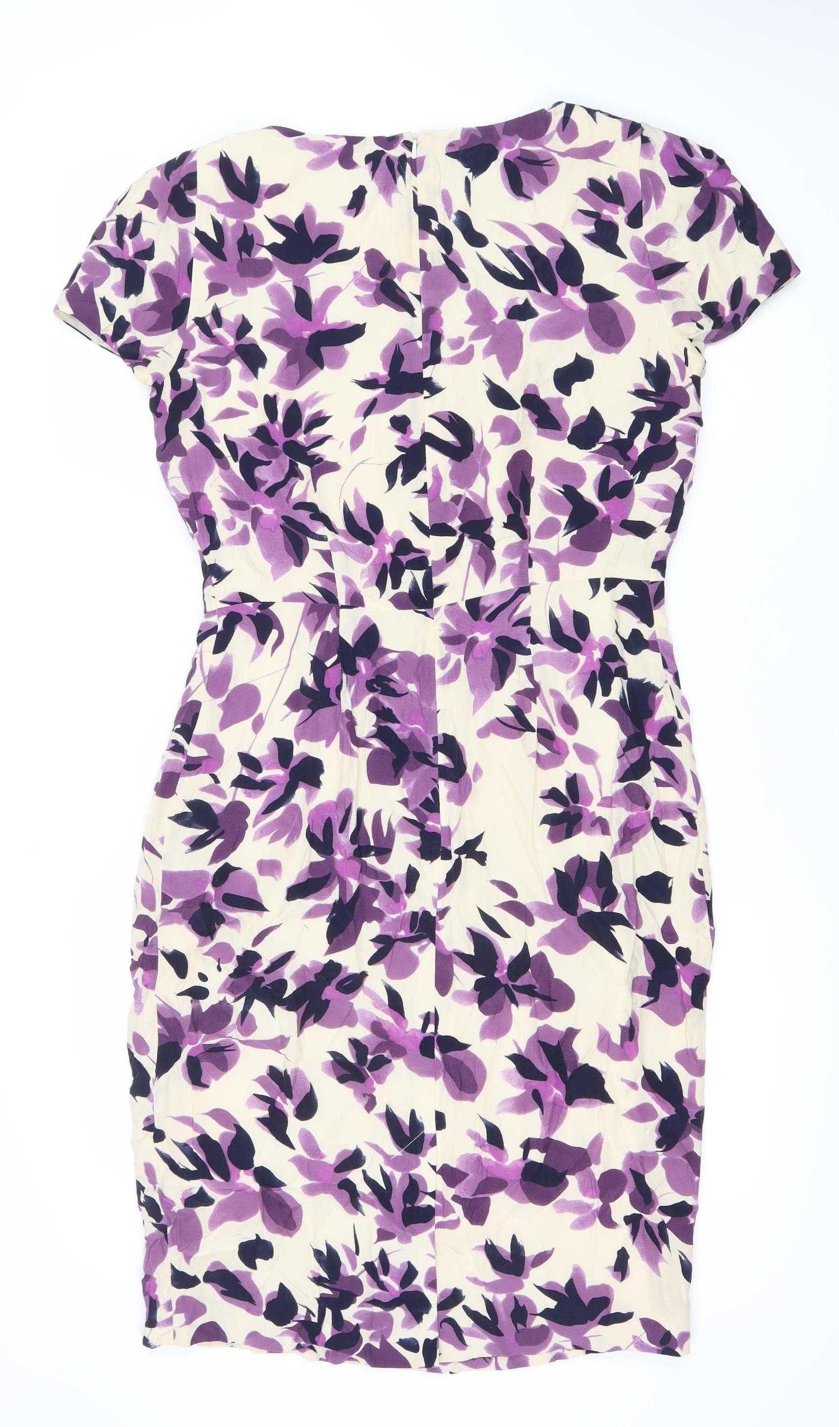 Viyella Womens Strapless Floral Sheath Dress Size 10 Multicoloured  Preworn