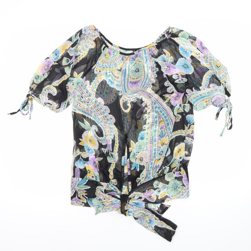 Miss Selfridge Womens Multicoloured Floral Sheer Blouse Size 8