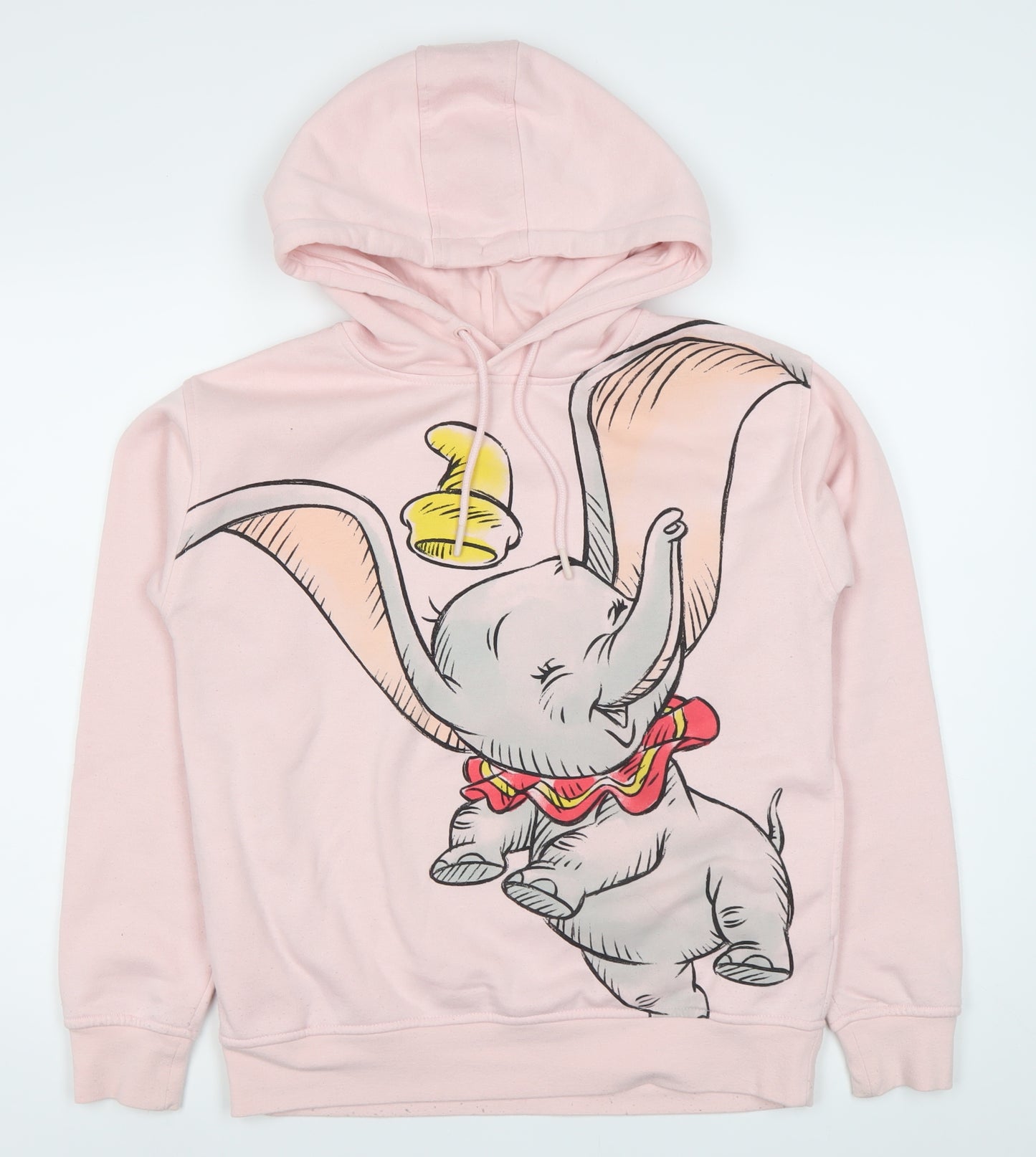 Disney Womens Pink Dumbo Hoodie XS Pullover Hooded Sweatshirt