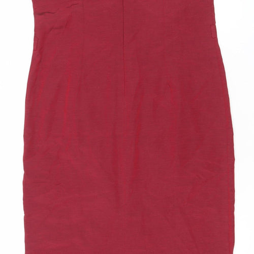 Dodo Womens Red Size 8 Sheath Sleeveless Knee Length Dress
