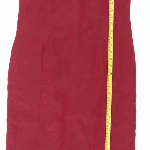 Dodo Womens Red Size 8 Sheath Sleeveless Knee Length Dress