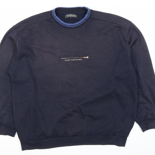Trademark Men’s Blue XL Pullover Sweatshirt Embroidered Logo
