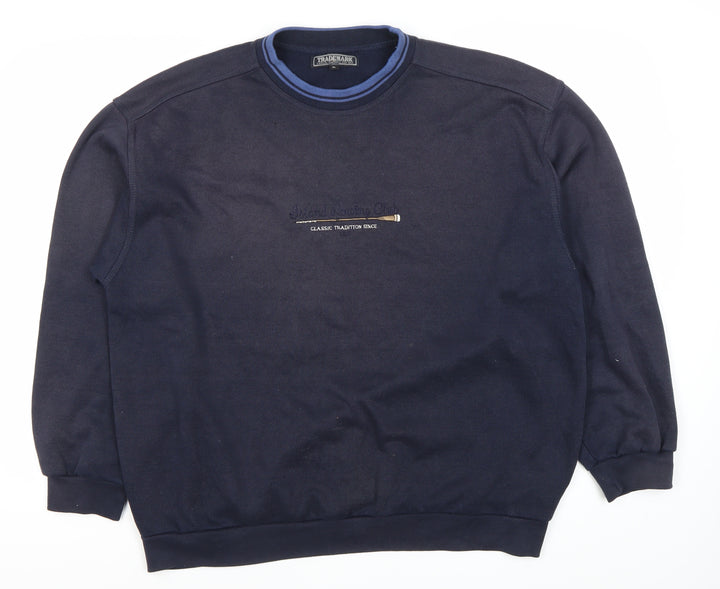 Trademark Men’s Blue XL Pullover Sweatshirt Embroidered Logo