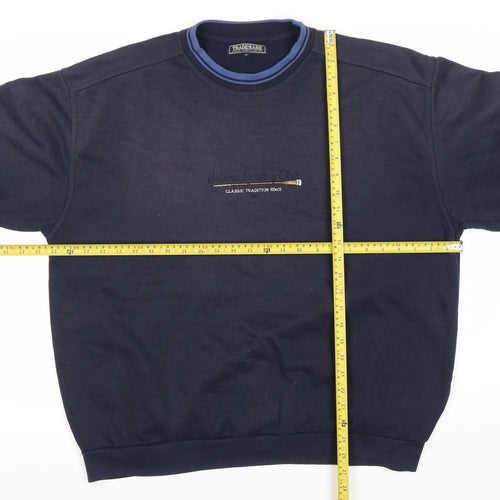 Trademark Men’s Blue XL Pullover Sweatshirt Embroidered Logo