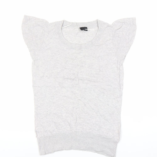 Divided Women’s Grey Size 14 Cotton Scoop Neck Flutter Sleeve T-Shirt