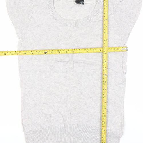 Divided Women’s Grey Size 14 Cotton Scoop Neck Flutter Sleeve T-Shirt