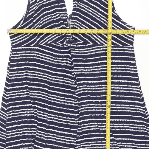 Marks and Spencer Women’s Blue Stripe Midi Shift Dress Size 22