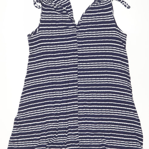 Marks and Spencer Women’s Blue Stripe Midi Shift Dress Size 22