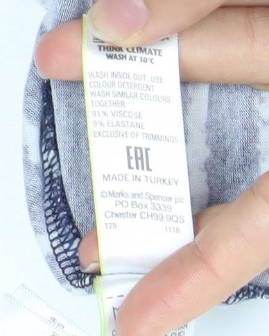 Marks and Spencer Women’s Blue Stripe Midi Shift Dress Size 22