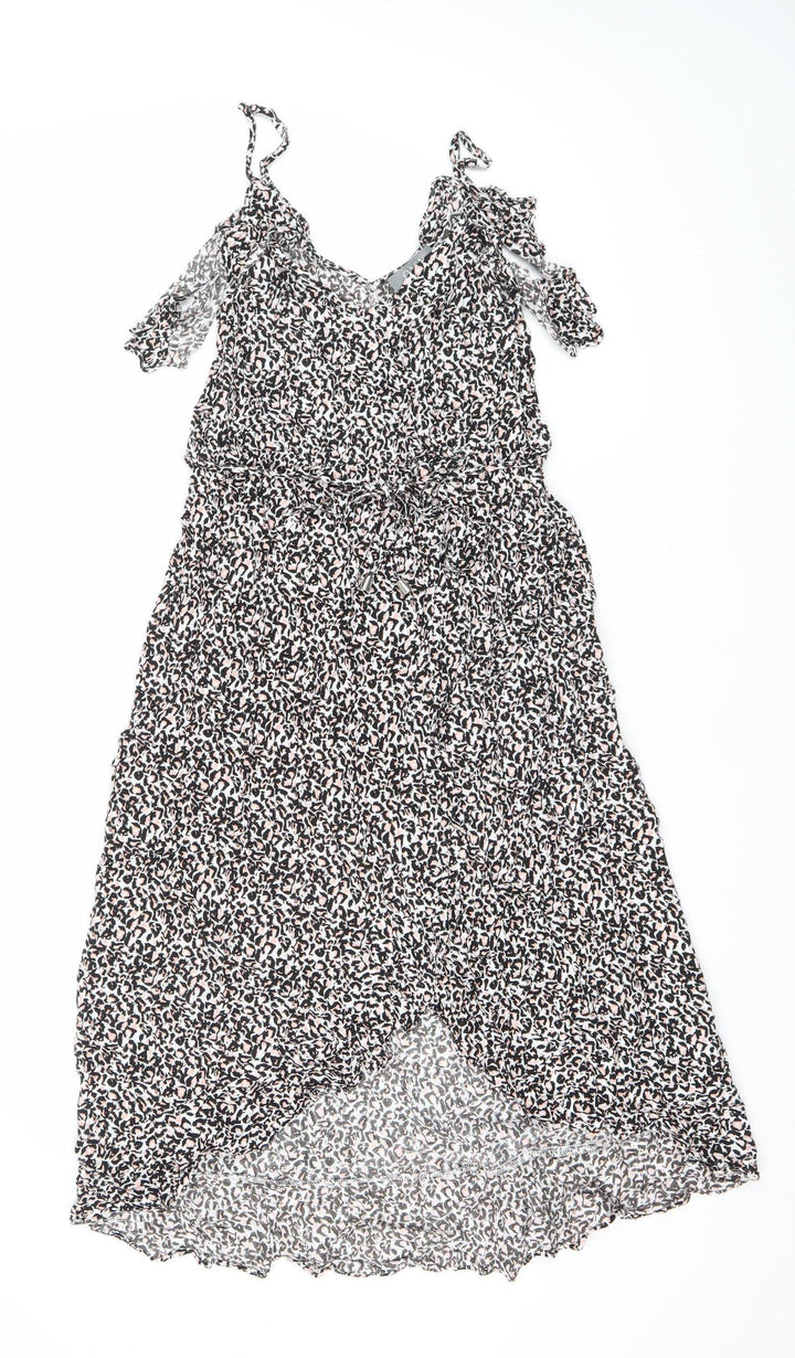 Oasis Womens Multicoloured Animal Print Midi Slip Dress Size 12