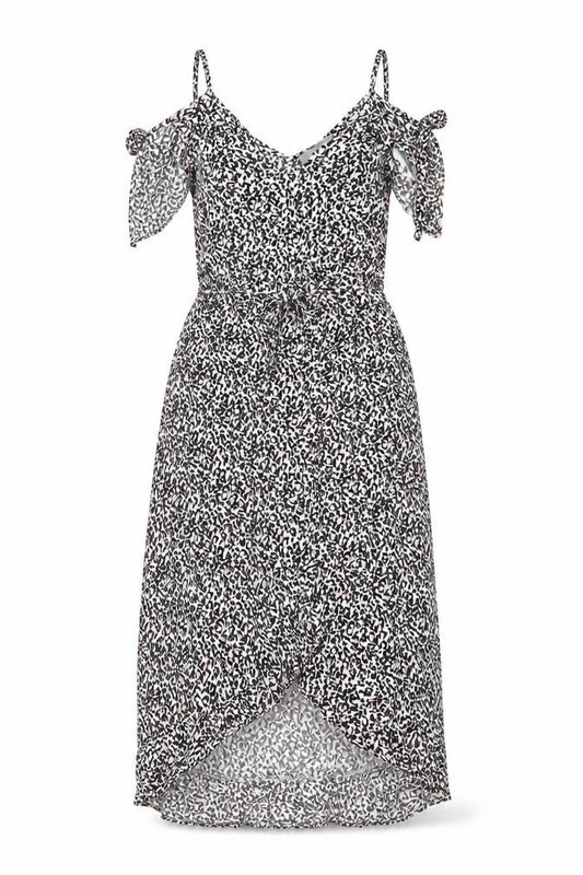 Front view of Oasis women’s multicoloured animal print midi slip dress, size UK 12