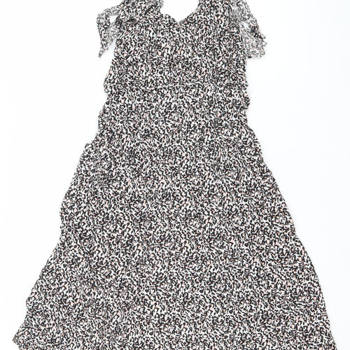 Oasis Womens Multicoloured Animal Print Midi Slip Dress Size 12