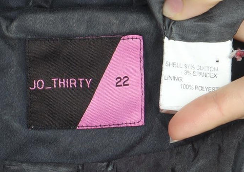 JO THIRTY Women's Black Trench Coat Size 22 Belted Mid-Length