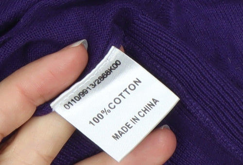 Hobbs Womens Purple Cotton V-Neck Cardigan Size 12