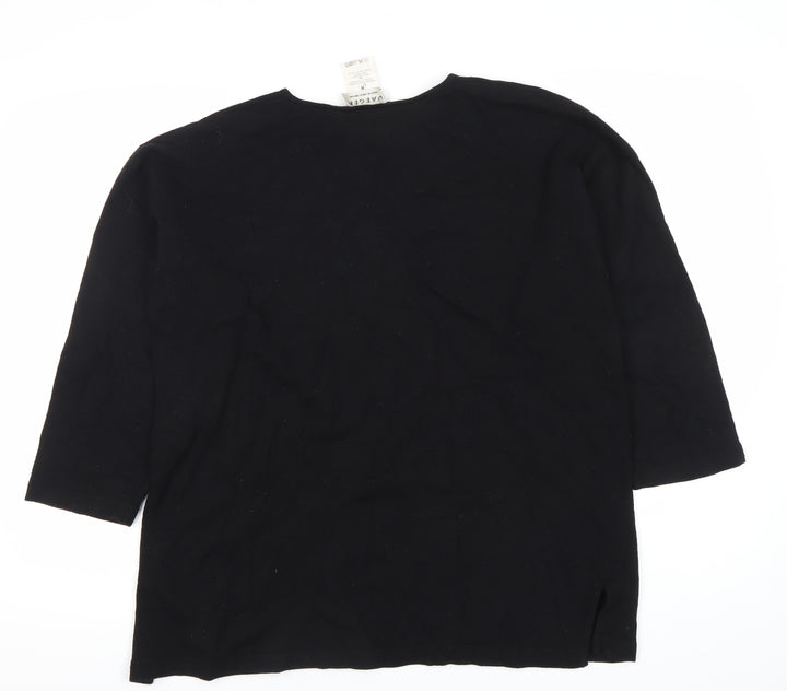 Jaeger Men’s Black Wool Viscose Pullover Jumper M 3/4 Sleeve