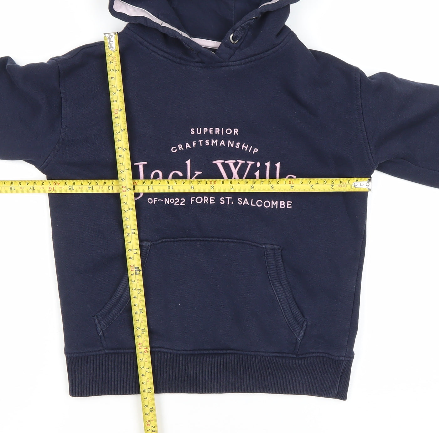 Jack Wills Girls Navy Blue Pullover Hoodie 9-10 Years Logo Graphic