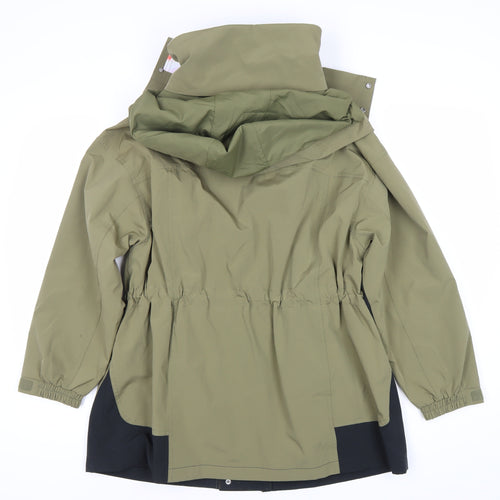 Li-Ning Womens Green Hooded Anorak Jacket Size S Mid-Length Outdoor
