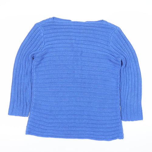 Queenspark Women’s Blue Acrylic V-Neck Pullover Jumper M