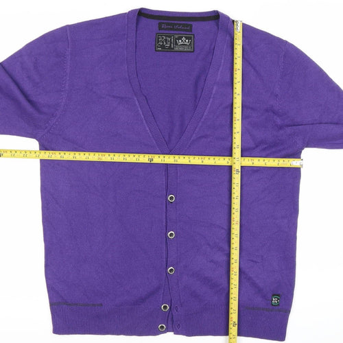 River Island Women’s Purple L Long Sleeve Cardigan V-Neck Knit