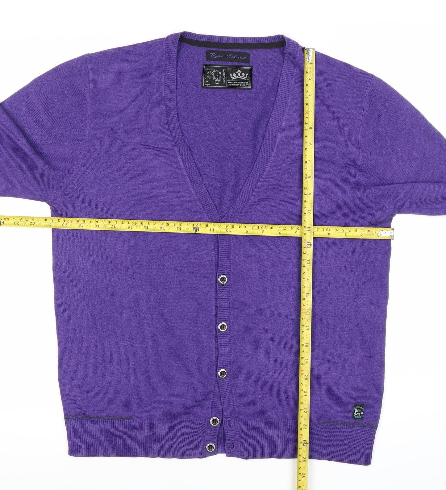 River Island Women’s Purple L Long Sleeve Cardigan V-Neck Knit