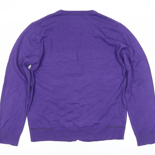 River Island Women’s Purple L Long Sleeve Cardigan V-Neck Knit