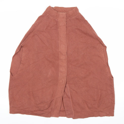 Topshop Women’s Brown Cape Jumper High Neck Size 10 Cotton Blend