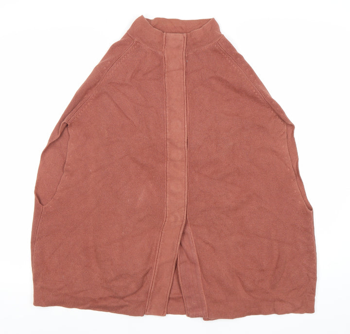 Topshop Women’s Brown Cape Jumper High Neck Size 10 Cotton Blend