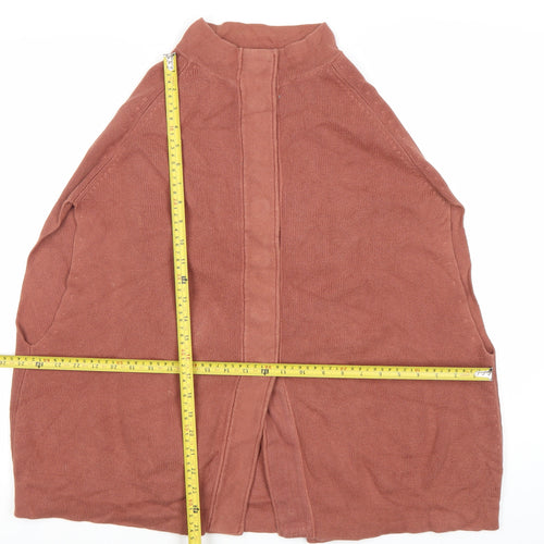 Topshop Women’s Brown Cape Jumper High Neck Size 10 Cotton Blend