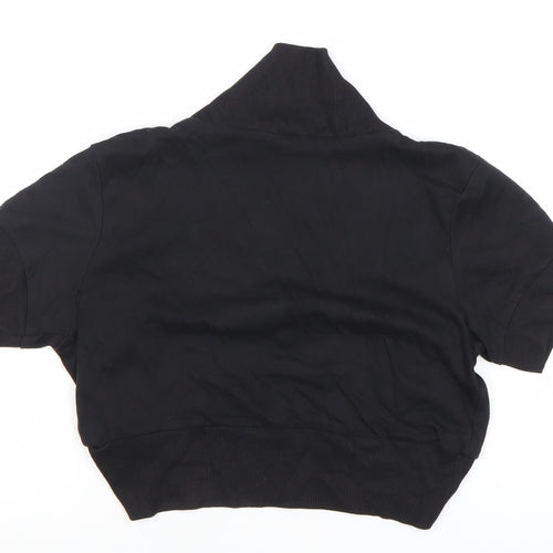 Style Women’s Black Cotton Short Sleeve Cardigan UK 16