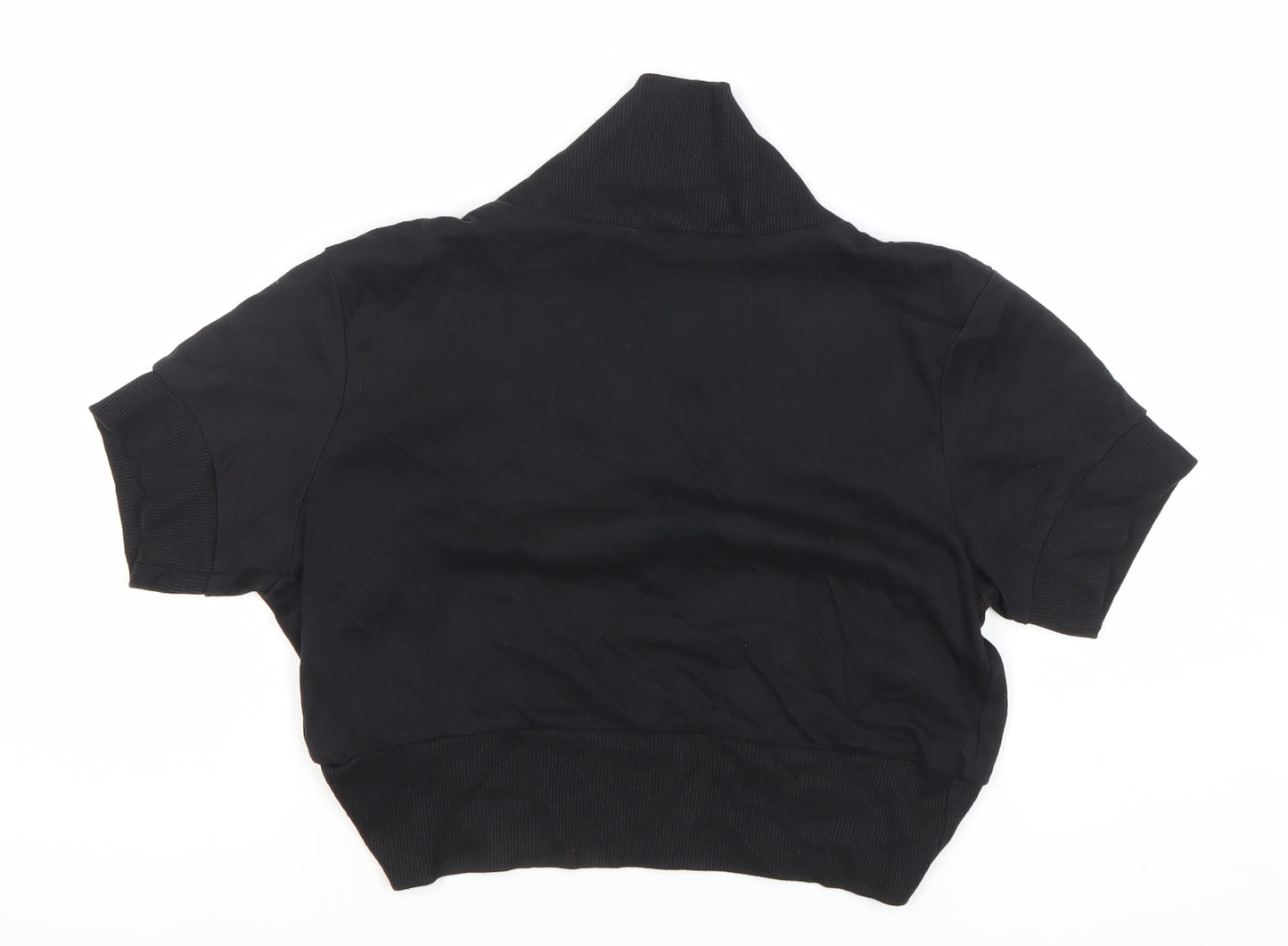 Style Women’s Black Cotton Short Sleeve Cardigan UK 16