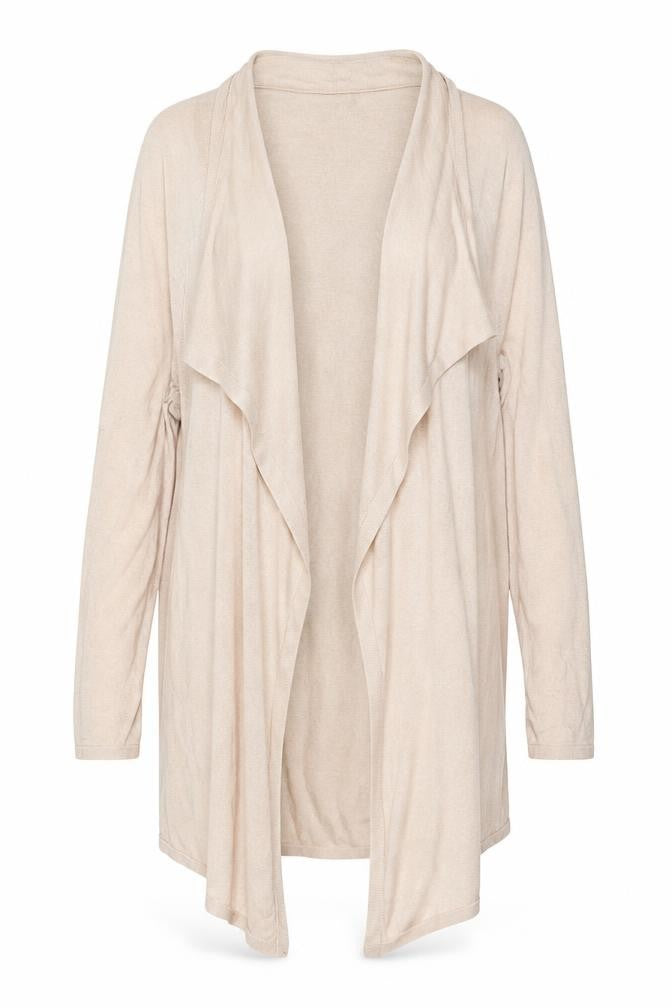 Bonmarché Women’s Beige Knit Open Front Long Sleeve Cardigan Size S