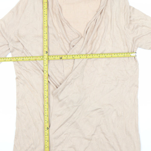 Bonmarché Women’s Beige Knit Open Front Long Sleeve Cardigan Size S